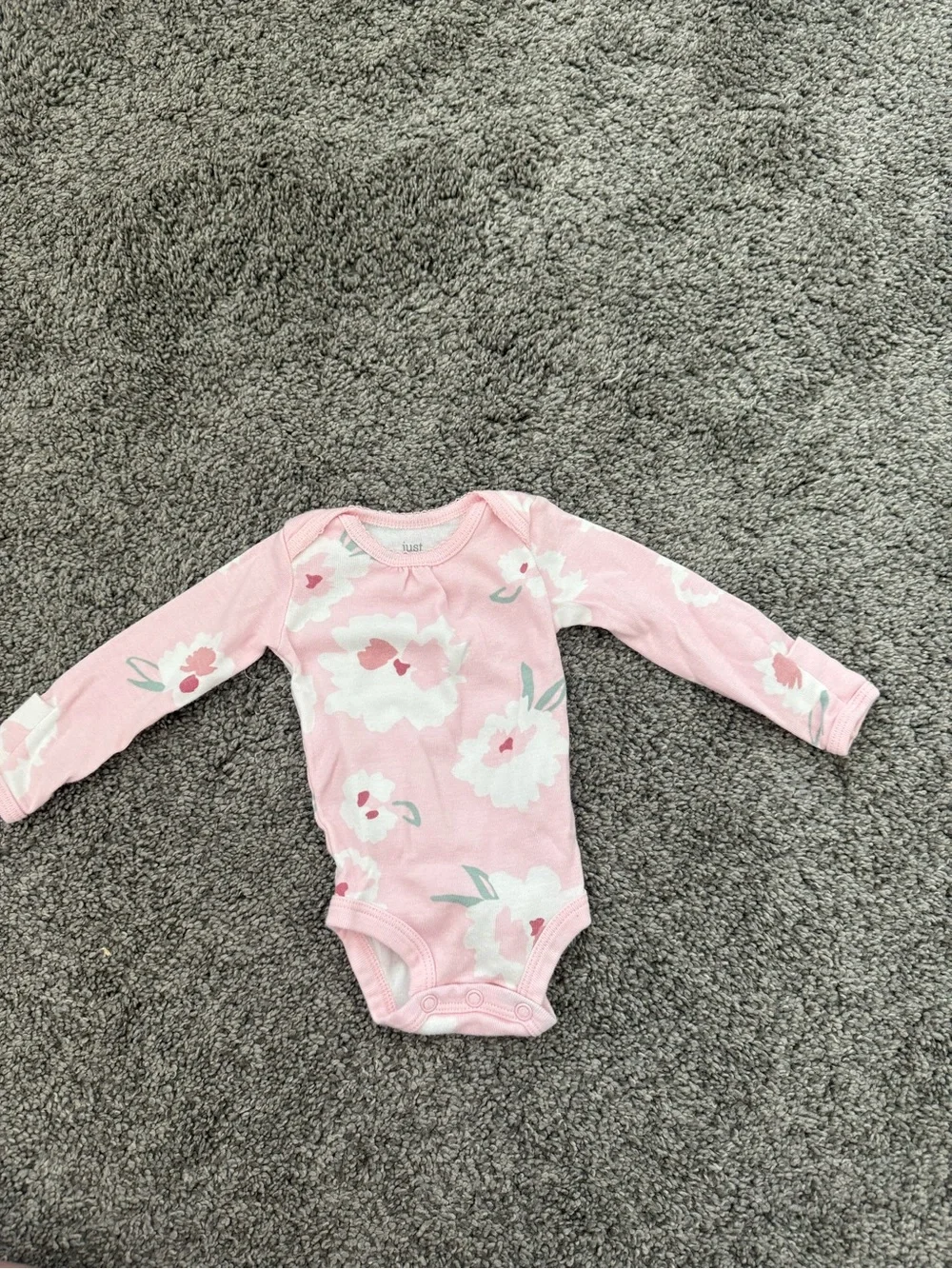 Carter's Pink Floral Long-Sleeve Baby Bodysuit